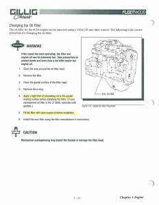 1997 Americian Dream Web site page oil change Gillig manual oil filter change