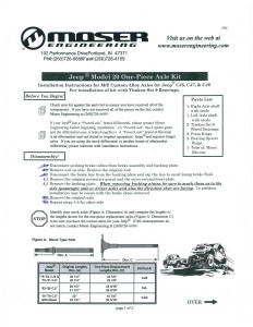 Moser One piece Axle Instructions