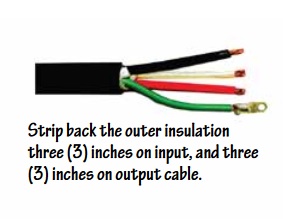 Stripped wire with eyelet